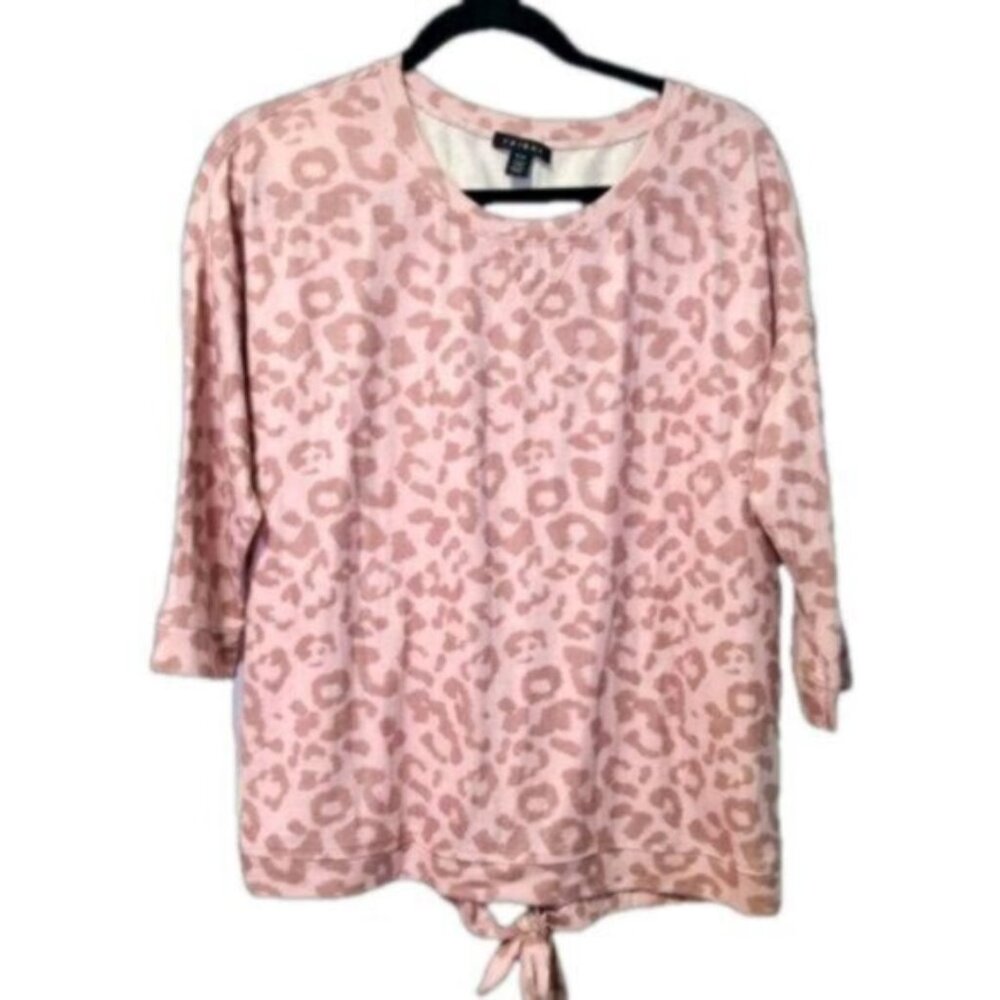 NWT Cute Tribal Animal Print Long Sleeve Sweatshirt with Tie Back Detail Size M
